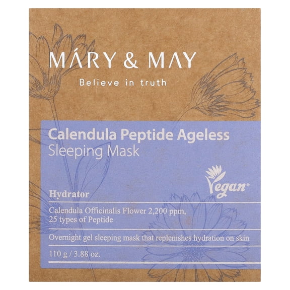 Mary & May Calendula Peptide Ageless, Sleeping Beauty Mask, 3.88 oz (110 g)