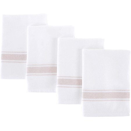 Turkish Hand Towel Set (Pack of 4) Face Towel, Peshtemal Fringe Hand Towel Set - Kitchen Tea Dish Cloth Set, Super Soft, Quick Dry and Highly Absorbent (19 x 27 inches) ()