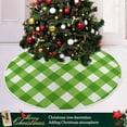 thumbnail image 6 of SKYSONIC St. Patrick's Day Christmas Tree Skirt 48",Vintage Green and White Plaid Classial Buffalo Check Suede Xmas Tree Skir Suitable for Indoor Outdoor Holiday Party Office Store Cupboard Decoration, 6 of 6