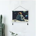 thumbnail image 6 of WOBOGO Astronaut Sitting on The Moon Living Room Canvas Wall Art Bedroom Study Framed Canvas Print Artwork Home Office Decorations 24.5×16.7in, 6 of 6