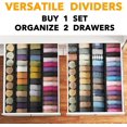 thumbnail image 5 of SpaceAid Bamboo Dresser Drawer Dividers 6 Pack, 4.65“ High Adjustable 17“-22” Drawer Organizers for Clothing, Black, 5 of 7