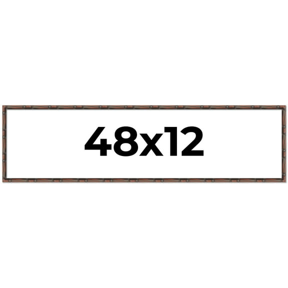 48x12 Frame Brown Bamboo with Dark Coffee/Walnut Finish | Solid Wood Picture Frame Width 0.75