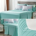 thumbnail image 4 of Davulos Floral Comforter Set King Size 7 Piece Green Flower Bed in a Bag, Elegant Floral Comforter with Sheet Set, Reversible King Bed Set Soft Microfiber Bedding Set for All Season, 4 of 8