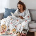 thumbnail image 4 of Dogs and Cats Fall Fleece Throw Blanket for Couch, Maple Leaves Autumn Thanksgiving Microfiber Flannel Blanket for All Season, Lightweight Soft Throw Blankets for Bedroom, Living Room, 60"x80", 4 of 9