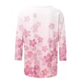 thumbnail image 4 of ICHUANYI Clearance Women's Fashion Printed Loose T-shirt 3/4 Sleeves Blouse Round Neck Casual Tops(Pink, M) ICHUANYI WER2023081401619, 4 of 5