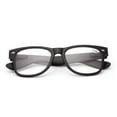 thumbnail image 3 of 2 Pairs of Oversized Square Classic Black Reading Glasses +1.00 Spring Hinge Ultralight Plastic Readers 1.00, 3 of 4