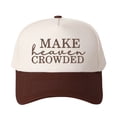 thumbnail image 5 of MAKE heaven CROWDED Letter Embroidered Color Block Trucker Hat Unisex Adjustable Cotton Breathable Fashion Cap for Travel Daily Wear, 5 of 11