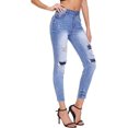 thumbnail image 3 of Pantalones vaqueros de cintura alta para mujer, ajustados, elásticos, ajustados, con control de barriga, pantalones vaqueros150-blue14, 3 of 5