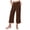 Coffee, variant on Capri Women Wide Leg High Waisted Trendy Summer Pocket Cropped Loose Straight Leg Capris Pants Red for Size XXL