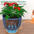 thumbnail image 5 of FIASON 2 Pack 12 Inch Blue Hanging Planters for Indoor Plants,Self Watering Hanging Baskets Flower Pots with Drainage Hole, Visual Reservoir & 2 Kinds of Plant Hanger for Outdoor Garden Home Decor, 5 of 10