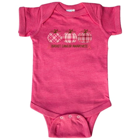 

Inktastic Breast Cancer Awareness Pink Plaid Pumpkins Gift Baby Boy or Baby Girl Bodysuit