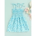 thumbnail image 2 of Blotona Toddler Baby Girls Summer Dress Sleeveless Straps Smocked Floral Princess Sundress Casual Beach Holiday Dresses ， 1-5 Years, 2 of 9
