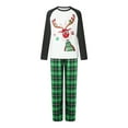 thumbnail image 2 of Family Matching Christmas Pajamas, Deer Print Long-Sleeved Round Neck Tops + Plaid Trousers Sleepwear Outfits, 2 of 10
