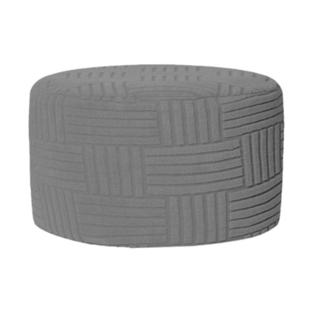 DOLITY Housse d'Ottoman Ronde Housse de Rangement pour Ottoman Rond pour Repose-Pieds d'Ottoman de Chambre Gris Pâle