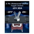 thumbnail image 6 of Heavy Duty Toggle Switch 12v,2Pc 2Pin Waterproof SPST Marine on Switch with Mounting Panel 30A for Marine Electrical, 6 of 6