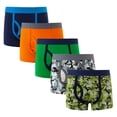 thumbnail image 5 of WUANDIXFA Boys Boxer Underwear 2-12 Years 5 Pack Boys Kids Cotton Briefs Underwear Cute Prints Soft Breathable Underpants,Camouflage,8-9 Years, 5 of 5