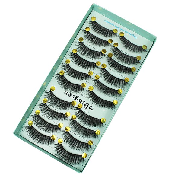 Fiudx Pestañas 3D, Volumen Grueso, Tiras Completas, Pestañas Largas y Rizadas, Aspecto Natural, Reutilizables (Paquete de 10), Fácil Aplicación, Perfectas para Maquillaje de Fiesta y Fotos de Boda.