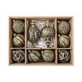 thumbnail image 4 of Black Gold Vintage Embossed Christmas Ornament Set Shatterproof Hanging Baubles for Christmas Tree Holiday Decor, 4 of 9