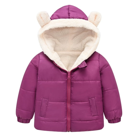 Winter Coats for Kids Light Weight Water-Resistant Jacket Bear Ear Hooded Puffer Jacket Girls' Outerwear Jackets & Coats 2-3 Years
