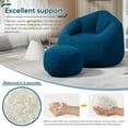 thumbnail image 2 of Aukfa Bean Bag Chair, Lazy Sofa Beanbag with Ottoman for Living Room, Dorm - Blue, 2 of 8