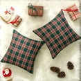thumbnail image 5 of AUQ 2026 New Pack of 2 Christmas Plaid Decorative Throw Pillow Covers Scottish Tartan Cushion Case for Farmhouse Home Holiday Decor Red and Green,18 X 18 Inches, 5 of 6