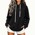 thumbnail image 4 of Enjoytime Hoodies for Women Long Sleeve Drawstring Pullover Hoodie Soft Casual Solid Fall Winter Sweatshirt, 4 of 6