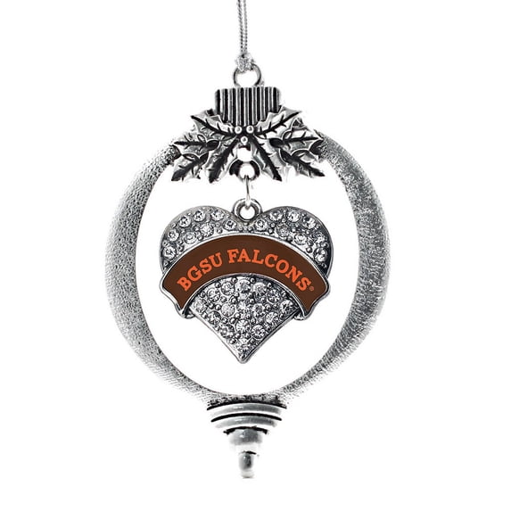 BGSU Falcons Pave Heart Holiday Ornament