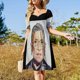 thumbnail image 4 of Vestido de manga corta #3 de Liam Gallagher Conjuntos de verano para mujer Vestidos para mujer Vestidos de verano para mujer, 4 of 7