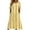 Yellow, variant on Women's Striped Maxi Dress, Tie Cuff Short Sleeve Casual Midi Dresses, Loose Fit A-Line Summer Vertical Stripe T Shirt Sundress with Pockets for Home and Office