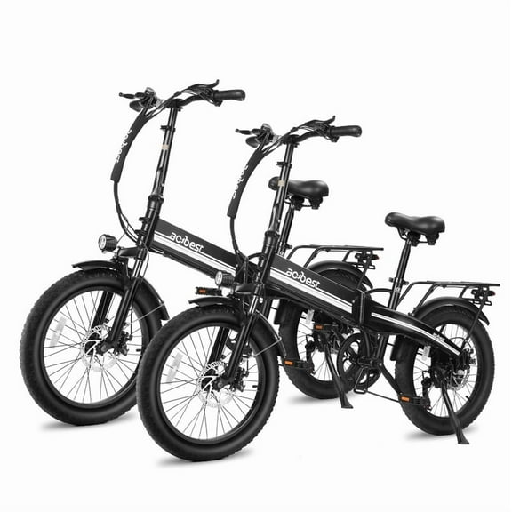Folding Electric Bike for Adults 750W, 20Mph Top Speed, 20" Fat Tire Folding Electric Bicycle, 48V 10.4Ah Removable Battery Ebike with 35 Speed and Front Suspension UL 2849 Certified (Black)*2