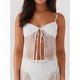 thumbnail image 2 of Biezeib Women's Lace Crop Cami Tops Summer Spaghetti Strap Tie Front Camisole Cute Tank Tops, 2 of 6
