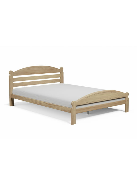 Arizona Full-XL Bed Solid Pine Wooden Bed Unfinished with Suitable for Adults Bedroom Wooden Bed Frame Easy to Assemble