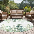 thumbnail image 4 of Round Rugs 6Ft, Green Eucalyptus Leaves Round Area Rug Washable Indoor Throw Carpet, Watercolor Spring Summer Botanical Soft Non Slip Circle Rug for Office Cabinet Home Decor Aesthetic, 4 of 8