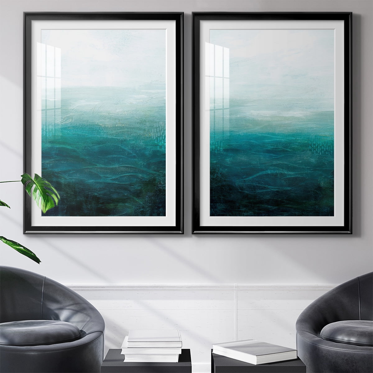 Wexford Home Drifting Sea I Premium Framed Print, 26.5" x 36.5" - Ready to Hang, Black (Set of 2)