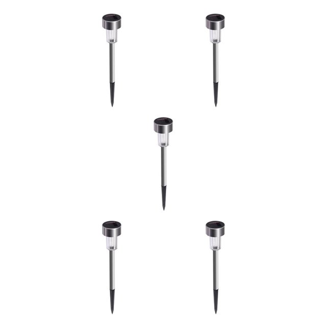 jesticaly 2Pcs Stainless Solar LED Lawn Lamp IP44 Outdoor Garden Pathway Landscape Lamp Warm White 5Set