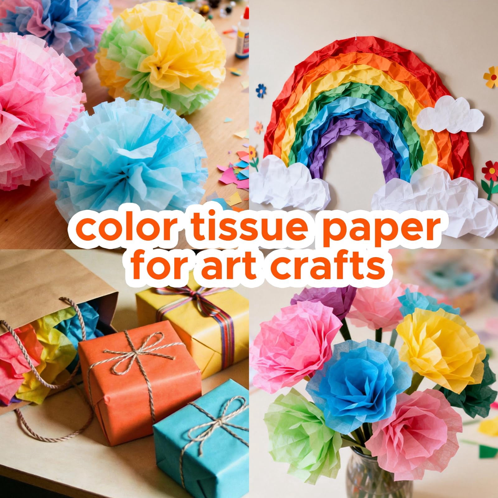 960 Sheets Colored Tissue Paper Bulk  14"x10" 30 Vibrant Colors - Include Acid Free Wrapping For Gift Bags Art Crafts Party Decors Valentine Birthday Wedding Xtmas