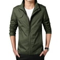 thumbnail image 3 of KaLI_store Jackets for Men Men's Slim Fit Lightweight Soft Flight Bomber Jacket Coat Army Green,4XL, 3 of 4