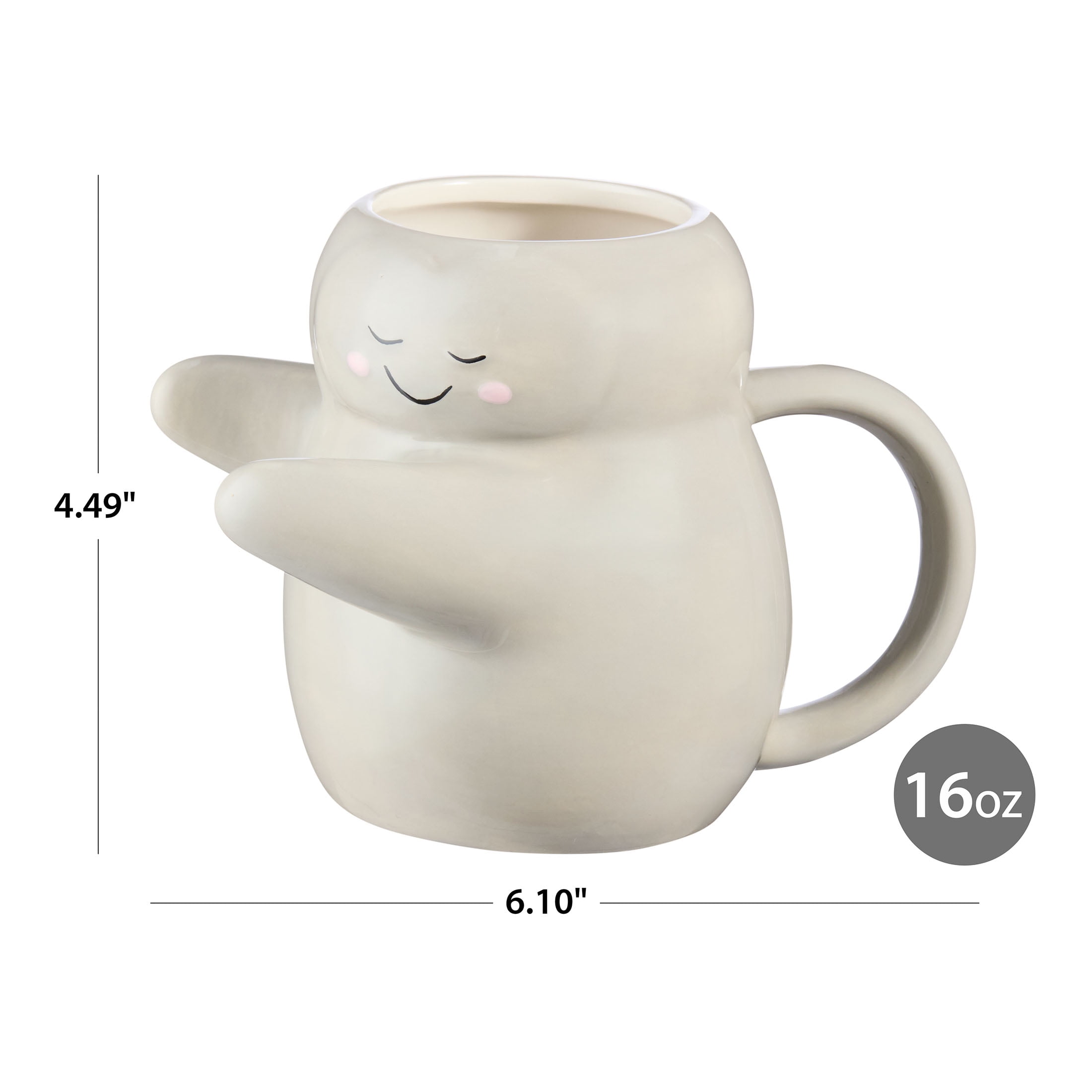 Mainstays 15.89 oz Gray Sculpted Hug Earthenware Mug