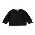 thumbnail image 1 of MesaSe Bébé Garçon Fille Solide Coton Pull Col Rond Manches Longues T-Shirt Tops Printemps Vêtements d'Automne Brun 2-3 Ans, 1 of 7