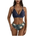 thumbnail image 2 of Traje de baño de verano para mujer, con estampado de moda, con cojín en el pecho y sin soporte de acero, sin espalda, con tirantes, de nailon., 2 of 6