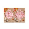 thumbnail image 2 of Elippeo Baby Girls 2Pcs Halloween Outfits Ruffle Long Sleeve Pumpkin Print Romper with Headband Set Newborn Clothes 3 6 9 12 Months, 2 of 8