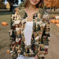 thumbnail image 6 of WTOBBY Women's Fashion Printed Long Sleeve Knitted Cardigan Button Down Jacket, Christmas Pattern Warm and Soft Outerwear for Casual and Party Wear,Army Green L, 6 of 7