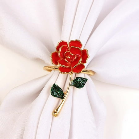 

Set Of 12 Flower Napkin Rings Holder For Dinning Table Setting Serviette Buckles Holder For Wedding Christmas Holiday Party Hotel Kitchen Table Decor-B-5.5*3.7cm