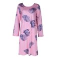 thumbnail image 2 of Vestido De Mujer Vestido elegante estampado Cuello redondo Vestidos sueltos Moda para boda (Rosa M) Ygjytge para Mujer Rosa T L, 2 of 9