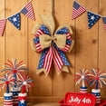 thumbnail image 4 of Ouuluon 4th of July Patriotic Bows Gift Wrapping Ribbon, Red White Blue Woven Striped Ribbon for Memorial Day Holiday Party Festive Home Decoration, 4 of 6