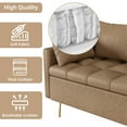 thumbnail image 3 of 3 Seater Sofa Couch with Throw Pillow, Deep Seat Sofa, Couches, Large Storage Space, Mid Century Modern Upholstered Sofa with Metal Legs, for Living Room, Bedroom, Apartment and Office, 3 of 7