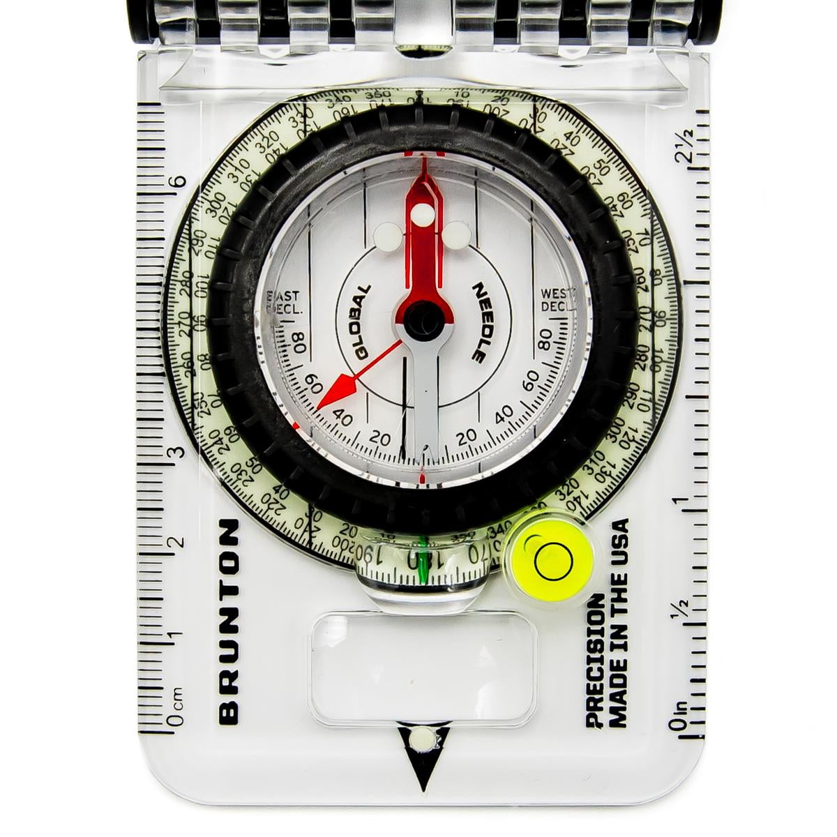 Brunton TruArc 15 Luminous Sighting Compass – Glow in the Dark Professional Navigation – Global Needle & Clinometer – Magnified Readout for Night Ops & Search and Rescue