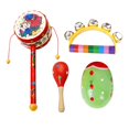 thumbnail image 3 of Juego de instrumentos musicales de percusión de madera, juguete de desarrollo de coordinación mano-ojo, juguetes musicales Montessori para fiesta, 4 U Estilo A, 3 of 9