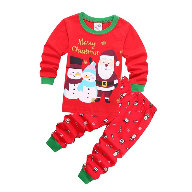 Conjunto de pijamas de algodón para niños y niñas, ropa de dormir de Navidad, primavera y otoño