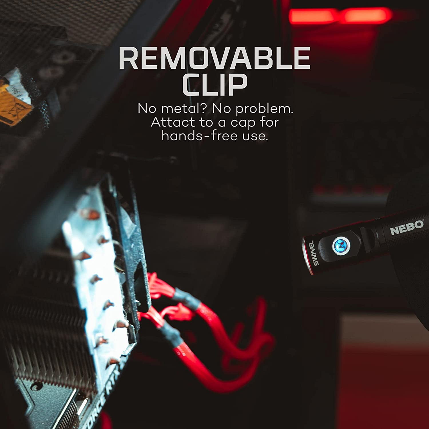 "NEBO SWYVEL 1000 Lumen Rechargeable Flashlight: Rotating Head, 5 Modes, Magnetic Base - Black"